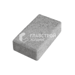 Тротуарная плитка Кирпич, серо-белая на камне, 8 см